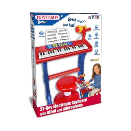 TASTIERA 370TASTI CON GAMBE, MICROFONO E SGABELLO