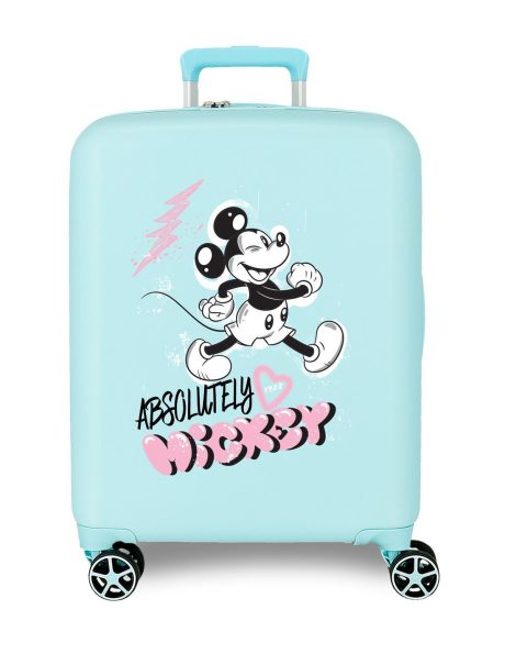 TROLLEY ABS 55CM. 4R. MICKEY FRIENDLY TURQ.