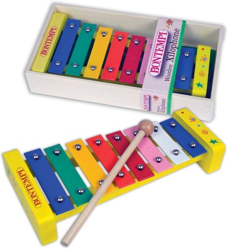 XILOFONO CON 8 NOTE METALLICHE COLORATE