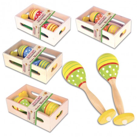 MARACAS IN LEGNO COLORATO