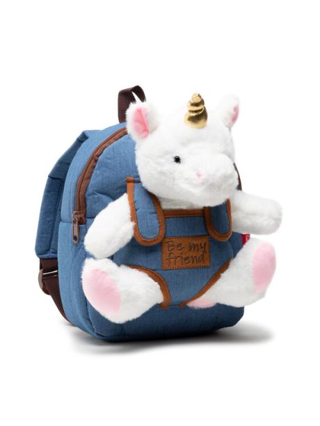 MINI ZAINO DENIM CON PELUCHE UNICORN PERLETTI TOYS
