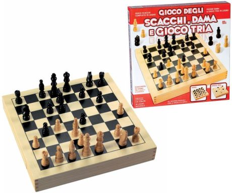 SCACCHI DAMA TRIS 29X29 LEGNO