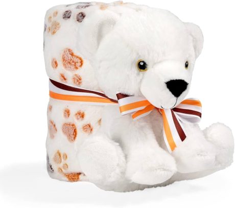 COPERTINA + PELUCHE WHITE BEAR PERLETTI TOYS