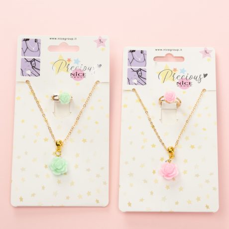 DELICATE ROSE BIJOUX LINE COLLANA E ANELLO 2PZ